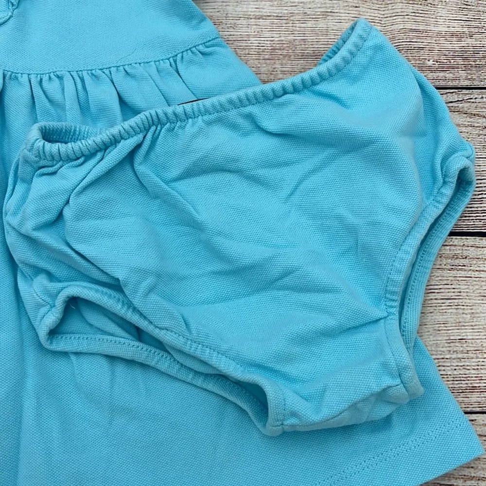 Ralph Lauren Blue Ruffled Polo Dress with Bloomers Sz 18 M